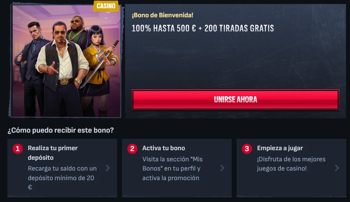 Mafia Casino Bono de Bienvenida