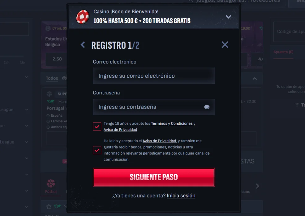 Mafia Casino Registro e Inicio de Sesión